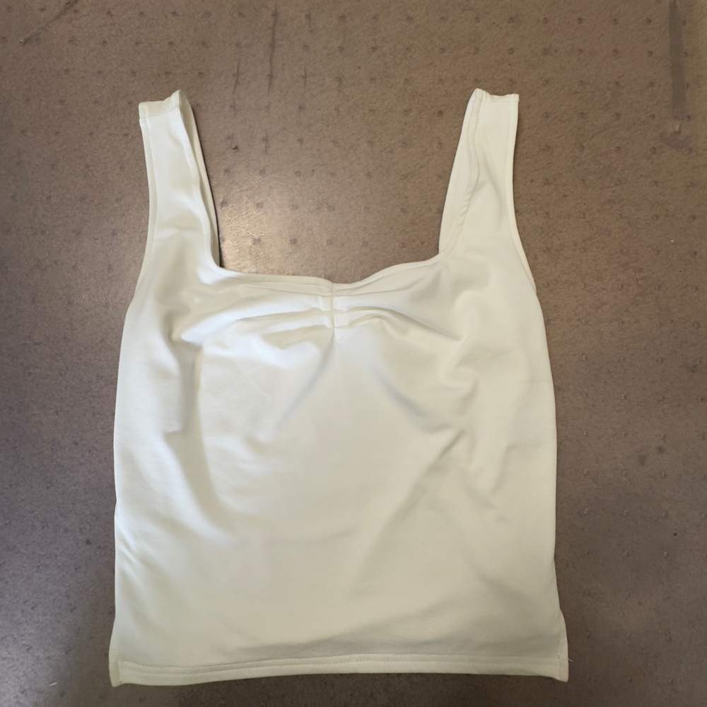 White Satin Sleeveless Top